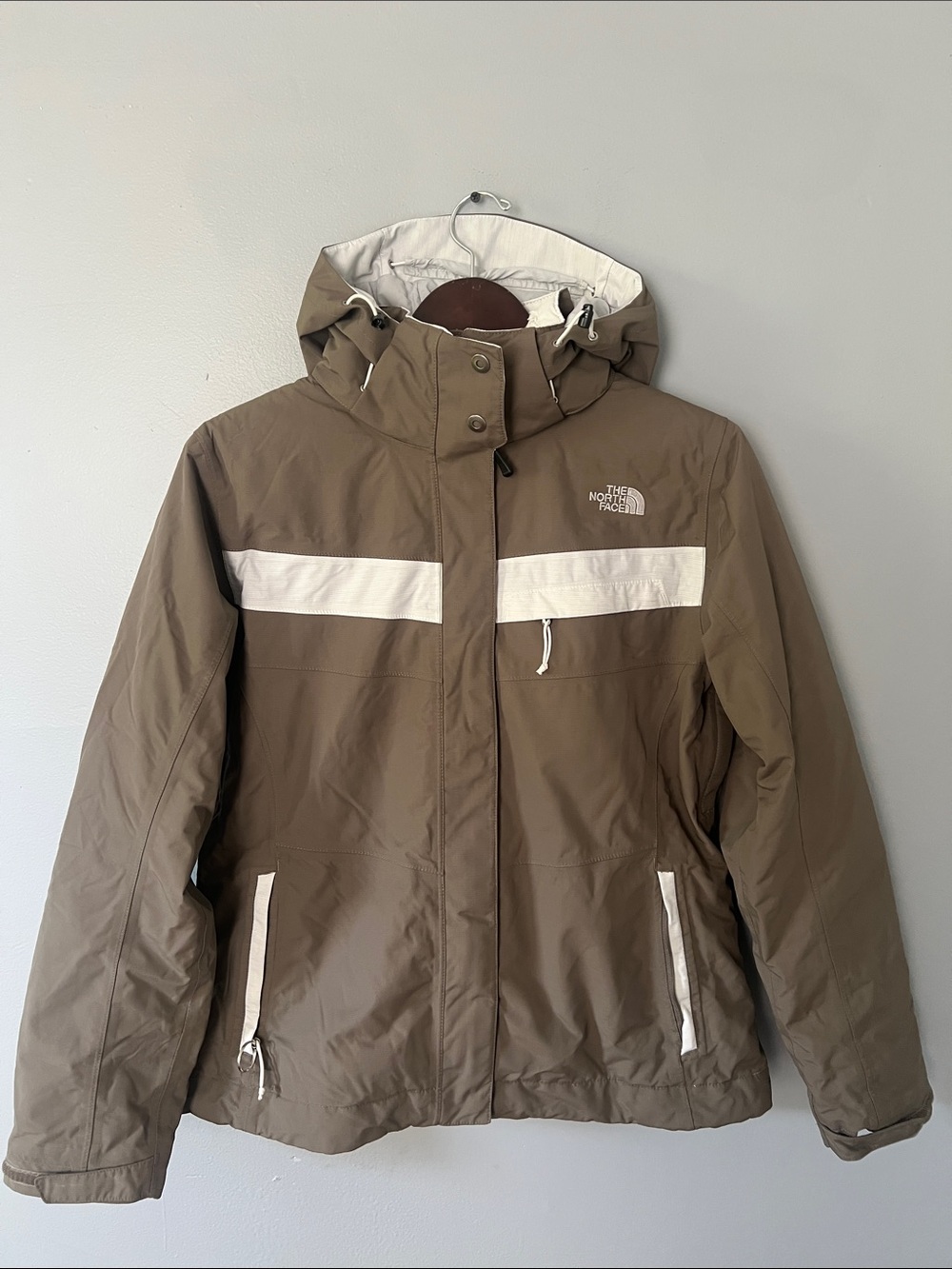 The North Face Brown Ski Jacket with White Accents